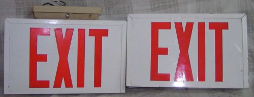 Vintage Prescolite Exit Light Fixture  LED Red Emergency