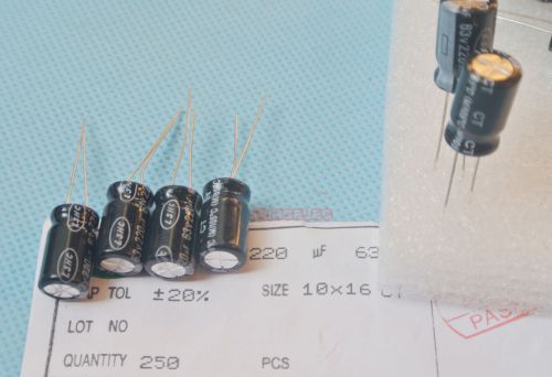 220uF 63V Electrolytic Capacitor 105degC 2000Hours LS x20pcs