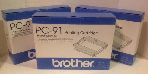 3 Brother PC-91 Fax Cartridges Use With Fax 900 950M 1500M 1000P - Fast Shipping