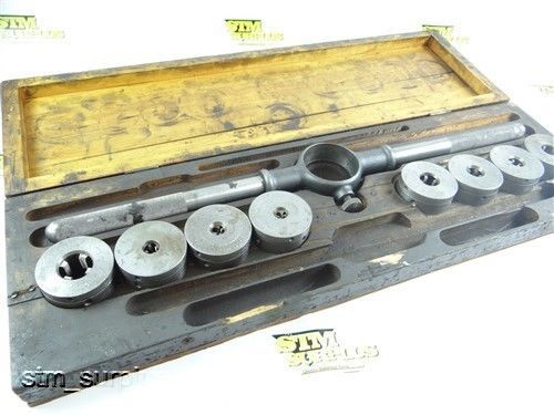 Butterfield fine thread die set usa 1/4&#034;-28 thru 7/8-14 nf w/ handle for sale