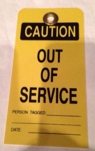 Cation out of service tag yellow for sale