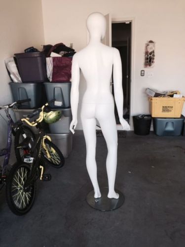 Fiberglass Female -  Matte White Egg Head Mannequin