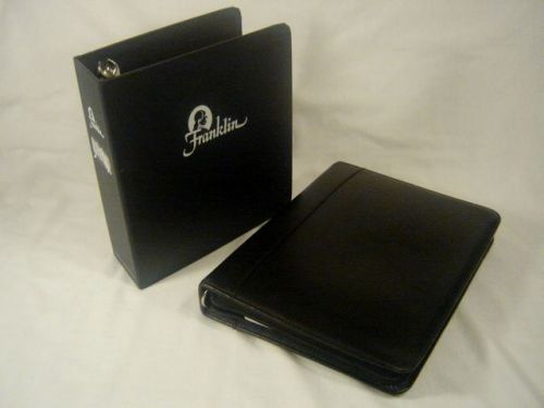 Black Leather Classic Franklin Quest Planner Binder Organizer Storage Covey