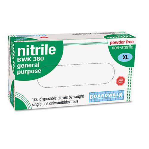 Disposable General-Purpose Nitrile Gloves, X-Large, Blue, 100/Box