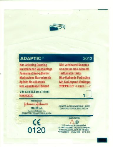 ADAPTIC Non-Adhering Dressing 3&#034;x3&#034; (MPN 2012) by Johnson &amp; Johnson (Qty 48)