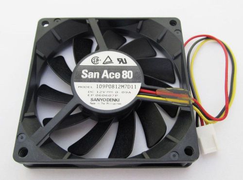 Sanyo denki san ace dc cooling fan 80x80x15mm 12v 0.09a 20cfm 3pin 109p0812m7d11 for sale