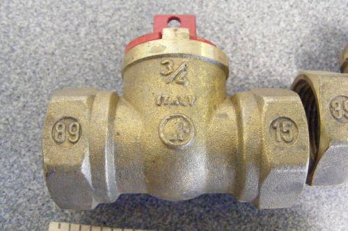 BRASS SHUT OFF VALVES 3/4&#034; LOT OF 3 UNUSED GAS VALVE BALL VALVE