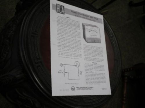 RCA WV-120A Power-line monitor Instruction manual