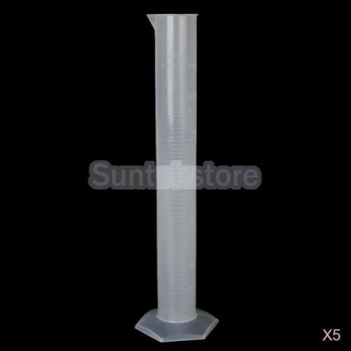 Bulk 5pcs 250ml graduation plastic graduated laboratory measuring cylinder new for sale