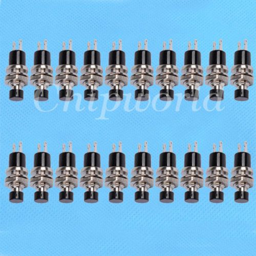 20PCS Black Mini Push Button Momentary N/O Switch