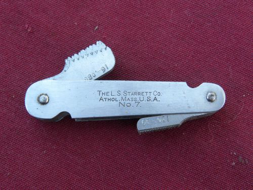 Starrett No. 7 Vintage Screw Pitch Gage Gauge