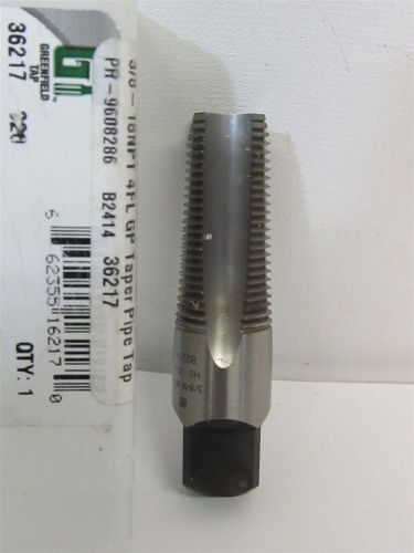 Greenfield Tap 36217, 3/8&#034;-18, NPT, 4 Flute, HSS, Taper Pipe Tap