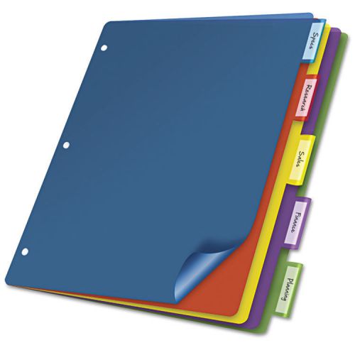 Poly Index Dividers, Letter, Assorted, 5-Tabs/Set, 4 Sets/Pack