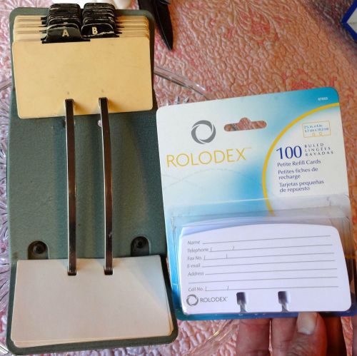 Vintage Rolodex V-File Jr. Model V524-J &amp; Pack of Rolodex 100 Card Refill