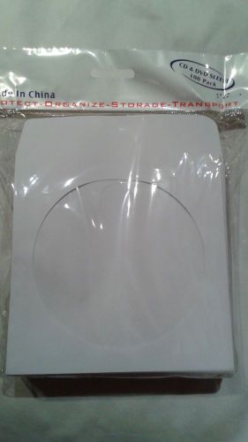 CD/DVD PAPER SLEEVE X100 WHITE, CLEAR WINDOW