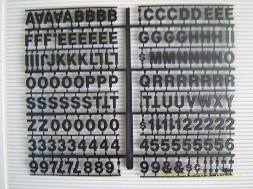 3/4&#034; Black Menu Board Letters,Numbers &amp; Symbols Set
