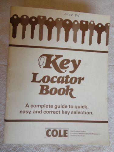 Cole Key Locator Book - 9/1983 Edition