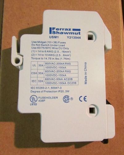 Lot of (13) Mersen USM1 Fuse Holders 30 Amp 1 Pole 600V 12 Pack