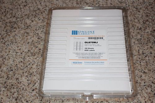 Weatherproof OL875WJ  -  2.625&#034;x 1&#034; rect labels.  90 sheets, 30 labels per page