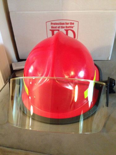 Fire Dex Red Standard 911 Helmet with 4&#034; Visor - 911H713