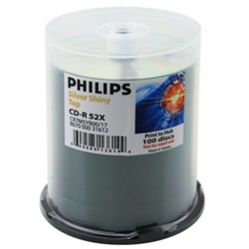 600 Philips 52x CD-R 80min 700MB Shiny Silver in Cake Box