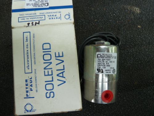 PETER PAUL SS SOLENOID SAFETY VALVE 22K7DGV 24 VDC 1/8&#034; Series 20 Model 22