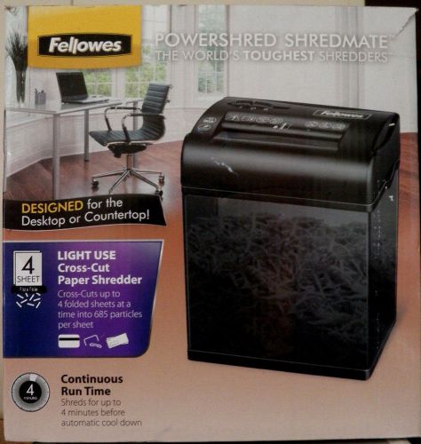 New Fellowes 4 Sheet Cross Cut Shredder - Black (3403507)