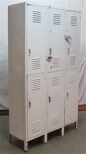 6 door lyon old metal gym locker room school business industrial age cabinet e for sale