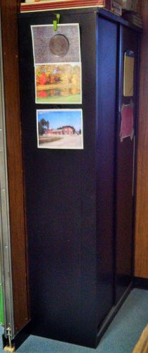 Black Metal Cabinet with Sliding Doors - Shelves included