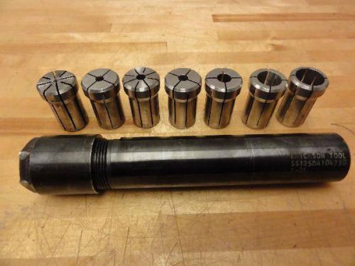 Erickson DA125 Collet Tool Holder, SS125DA184738, 1-1/4&#034; Shank, (7) asst collets