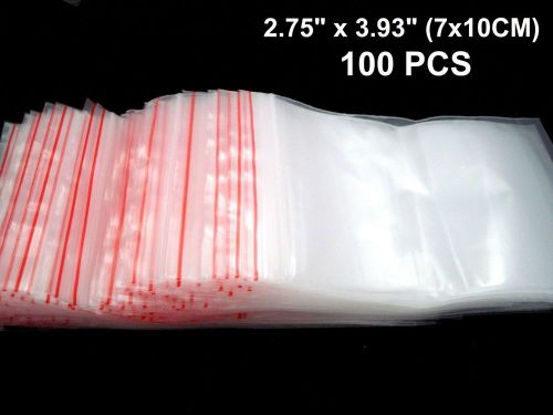 100 pcs 2.75&#034; x 3.93&#034; ziplock clear reclosable poly bags self seal plastic bag for sale