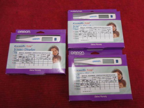 Lot of 3 Omron Gentle Temp Jumbo Display Digital Thermometers