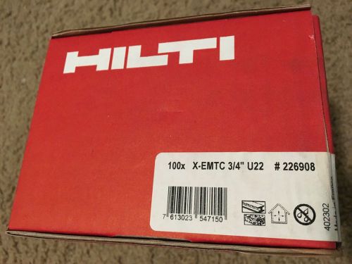 NEW HILTI X-EMTC 3/4&#034; U22 CONDUIT CLIP W/PRE-MOUNTED NAIL 100pc #226908