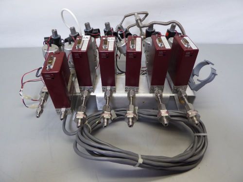 D127877 lot of (6) mks 1459c-05000rm mass flow controller range 5000 sccm gas n2 for sale