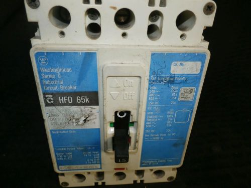 WESTINGHOUSE, HFD 65K, CIRCUIT BREAKER, 15 AMP, 3 POLE, SERIES C