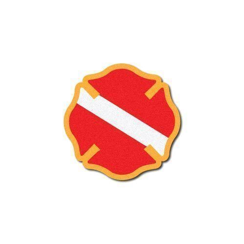 3M Reflective Fire Helmet Decal - Diver Flag Maltese