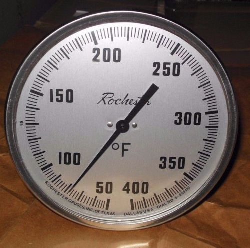 ROCHESTER BIMETALLIC THERMOMETER 5-400 DEG. F. / SS / 5&#034; / ANY ANGLE