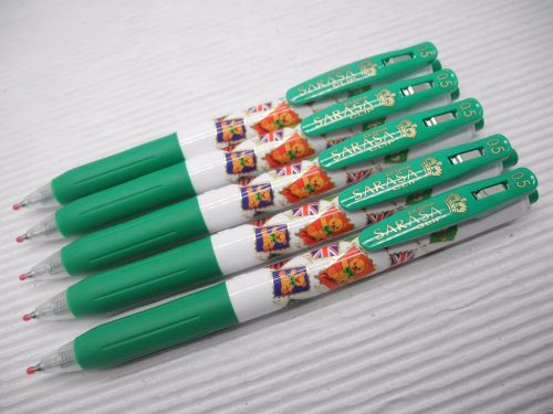 (5 Pesn Pack) ZEBRA SARASA London Street Clip 0.5mm RollerPen HK Limited Green