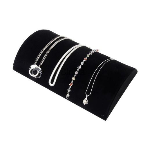 Half Moon Ramp Velvet Bracelet Necklace Chain Jewelry Display Rack Organizer