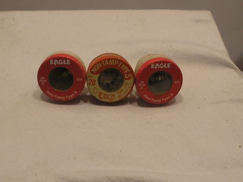 Eagle D-Type Tamper Proof Time Delay Plug Fuse 20 Amp, 3 Pack