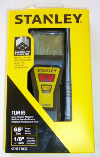 STANLEY TLM 65 LASER DISTANCE MEASURER 8&#034;-65&#039; Range STHT77032 Area/Volume &gt;NEW&lt;