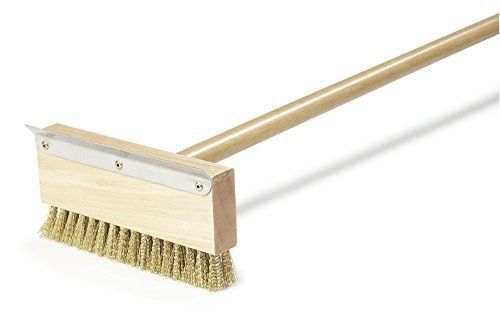 Carlisle 4152000 Oven Brush &amp; Scraper With Handle, 8-1/2&#034; Wide, 1-1/4&#034; Brass