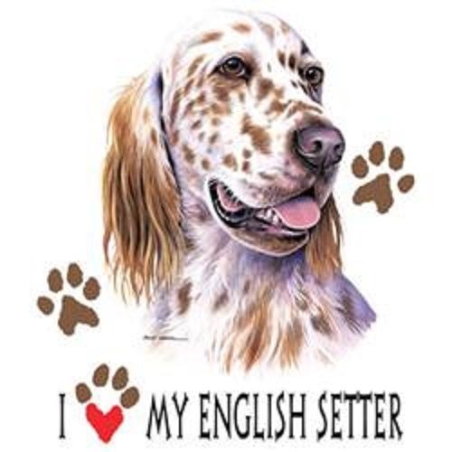 I love my english setter dog heat press transfer for t shirt sweatshirt 843a for sale