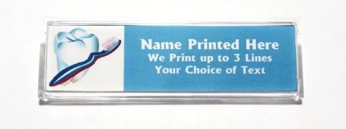 Tooth and brush custom name tag badge id pin magnet for dentist hygienist dental for sale