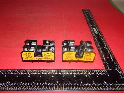 Lot of 2 Buss Bussmann BC6032PQ Fuse Block Holder 2pole 30Amp 600Volt