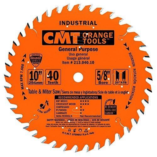 Cmt 213.040.10 industrial general purpose saw blade, 10-inch x 40 teeth 20? atb for sale