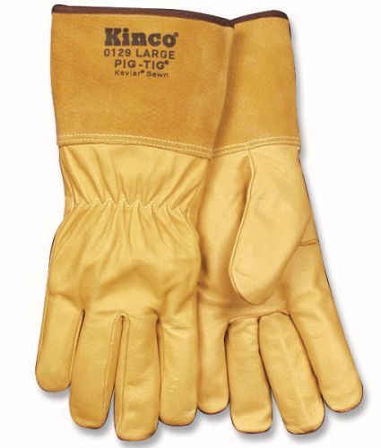 Welding gloves kinco 0129-lg tig welding pigskin sewn with kevlar threard 4&#034;cuff for sale