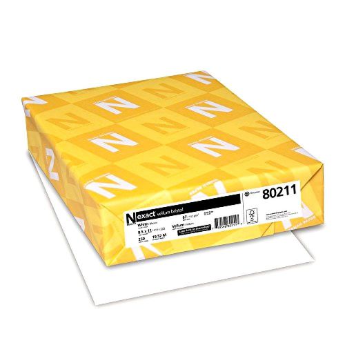 Neenah exact vellum bristol, 67 lb, 8.5 x 11 inches, 250 sheets, white new for sale