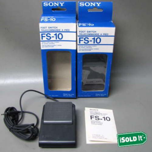 2 NEW SONY FS-10 FOOT SWITCH TELECOMMANDE A PIED REMOTE CONTROL PLUG W/ BOX