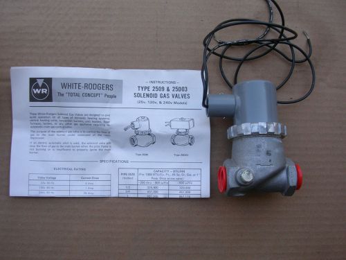 NEW Solenoid Gas Valve 2509-254 White-Rodgers 1/2&#034; NPT 25 volt